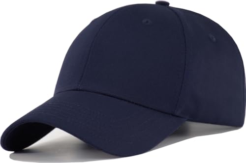 XL XXL 3XL Oversize Baseball Hat for Big Head Men – Adjustable Cotton Golf Ball Cap Fits Larger Sizes 7 3/8-8 1/8 - color: Navy