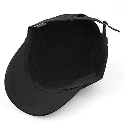 2 Pack Cadet Army Caps Flat Top Military Hats for Men Women - color: Black