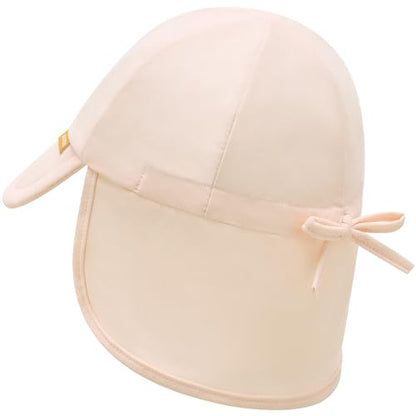Duoyeree UPF 50+ Baby Sun Hat, Neck Flap Protection for Toddlers - color: A-beige, size: 2-5T