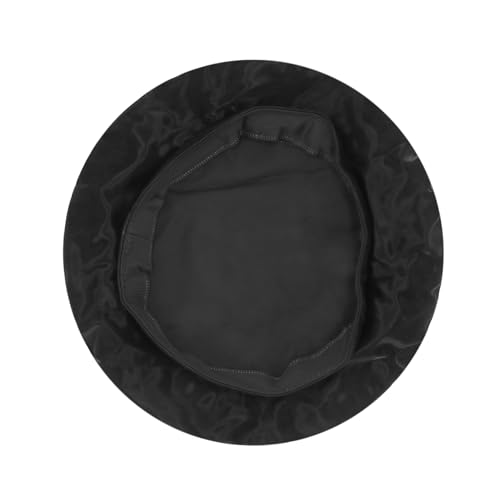 Women Classic PU Leather French Beret Beanie Hat Pumpkin Cap - color: Black(patent Pu)