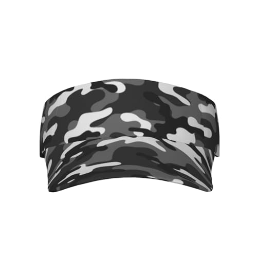 Sports Sun Visor Hats-Adjustable Visor Cap-for Women and Men-for Running, Tennis, Golf - color: Black and White Camo Camouflage
