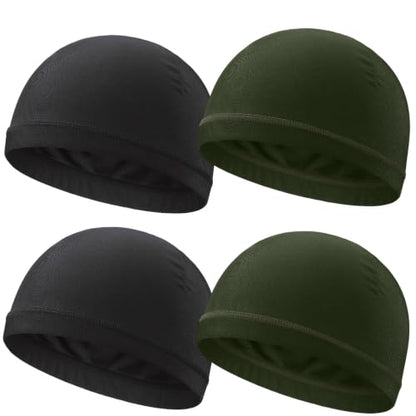 Cooling Skull Cap Cycling Motorcycle Hard Hat Helmet Liner Men - color: 4pcs (2pcs Army Green+2pcs Black)