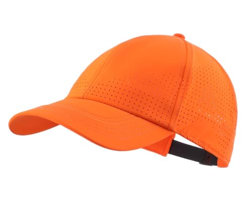 Home Prefer Mens Womens UPF50+ Sun Hat Athletic Adjustable Baseball Cap Quick Dry UV Protection Workout Running Golf Hat - color: Orange, size: Large