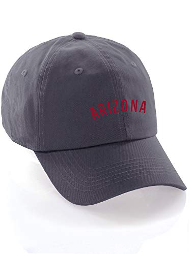 Daxton USA Cities Baseball Dad Hat Cap Cotton Unstructure Low Profile Strapback - color: Arizona Charcoal Red