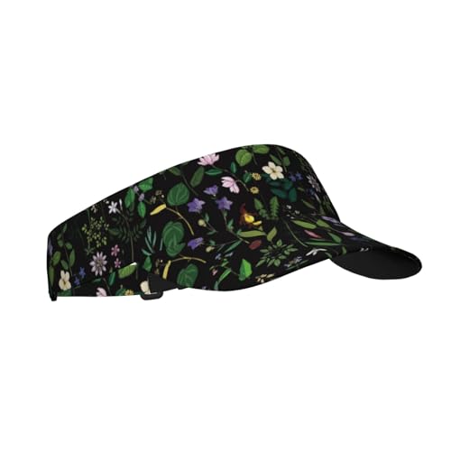 Sports Sun Visor Hats Adjustable Men Women Lightweight Packable Cooling Empty Top Visor Hat for Running, Tennis, Golf - color: Wildflowers