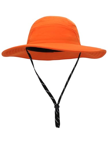 UPF50+ Bucket Hat, Wide Brim Sun Cap - color: Orange