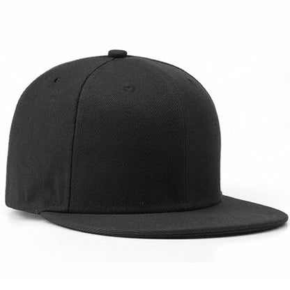 Back Closure Big Size Baseball Cap Hiphop Flat Peak Plain Sport Hats Oversize Large Men Fitted Caps - color: Black