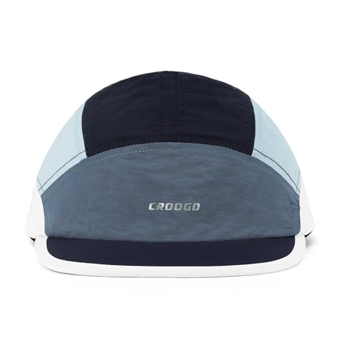 Clakllie Multicolor Short Brim Cap for Men Quick Dry 5 Panel Running Hat - color: Crsb09-navy/Gray