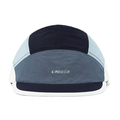 Clakllie Multicolor Short Brim Cap for Men Quick Dry 5 Panel Running Hat - color: Crsb09-navy/Gray