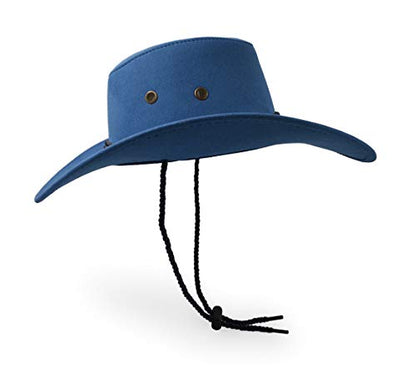 Cowboy Hat, Sun Hat Faux Felt Leather Suede Travel Cap Western Hat Outdoor Sun Protect - color: Navy