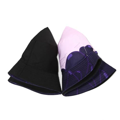 Unisex Print Double-Side-Wear Reversible Bucket Hat - color: Purple Mountains