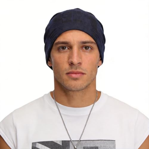Ruphedy Men Slouchy Beanie Summer Long Oversize Thin Lightweight Skull Cap B011h - color: B403-navy, size: One Size