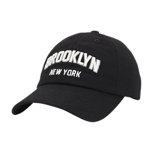 E BY ELIDAN Brooklyn New York Baseball Cap, Embroidered Dad Hat - color: Black