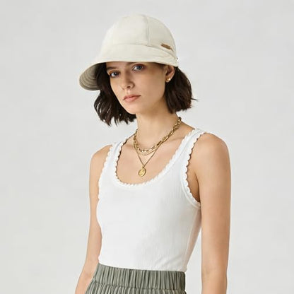 YAMEIZE Trendy Wide Brim Sun Hat - for Women Men Foldable Sun Hat Adjustable Quick Dry Beach Travel Sun Protection Outdoor - color: Beige