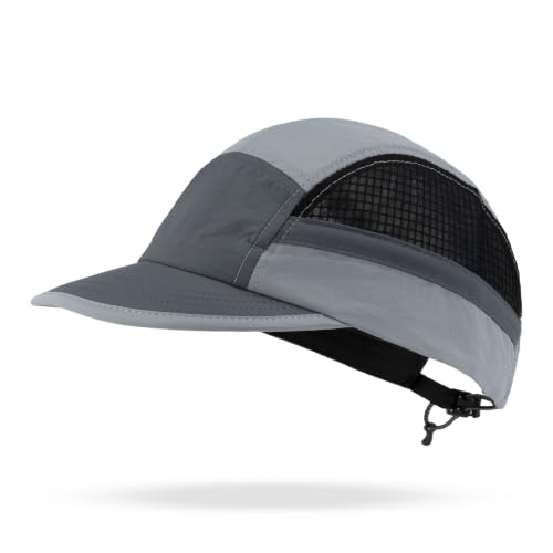 Croogo Short Brim 5 Panel Baseball Cap Mesh Quick Drying Sports Hat for Men - color: Gray