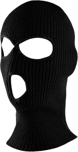 3-Hole Knit Balaclava Ski Mask, Full Face Cover
