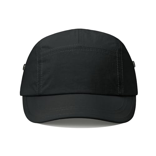 Clakllie Quick Dry Short Brim Cap for Men Lightweight 6 Panel Baseball Cap Golf Dad Hats Women's Running Trucker Hat - color: Bssd2547-black