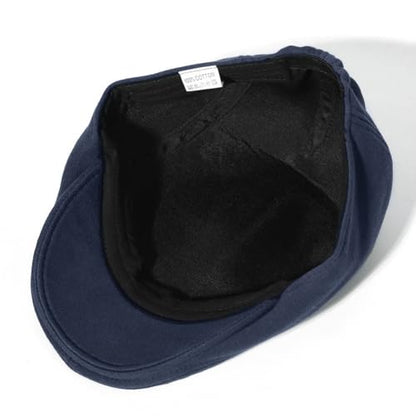 2 Pack Newsboy Cap for Men Women Flat Cap Beret Ivy Cabbie Hat - color: Black + Navy Blue