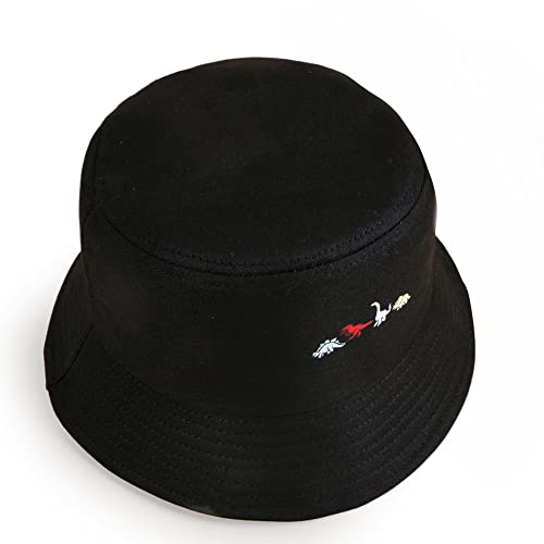 Unisex Bucket Hat Summer UPF 50+ Sun Protection Outdoor Beach Fishing Travel Hiking Hat - color: Dinosaur Embroidery