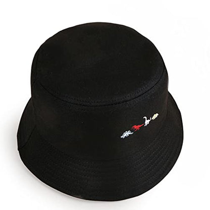 Unisex Bucket Hat Summer UPF 50+ Sun Protection Outdoor Beach Fishing Travel Hiking Hat - color: Dinosaur Embroidery
