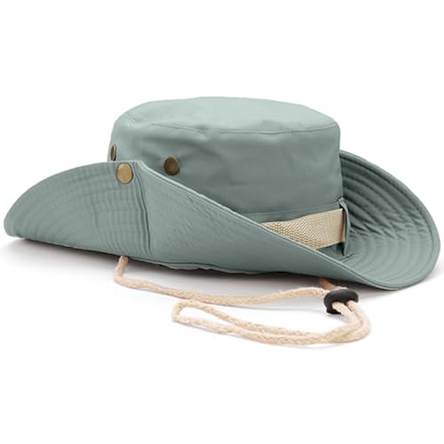 Sun Hats for Men Women, Fishing Hat UV Protection Wide Brim Bucket Hats Foldable Boonie Hat for Hiking Camping Safari - color: Cyan