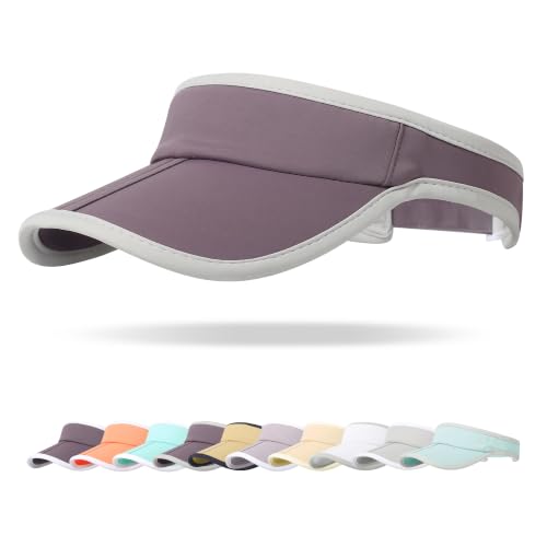Sun Visor Caps Foldable Brim Adjustable Visor Hats for Women Men - color: Deeppurple G