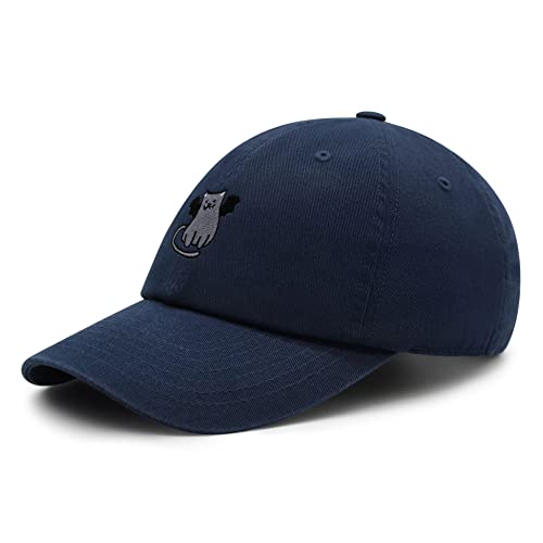 JPAK Bat-cat Premium Dad Hat Embroidered Cotton Baseball Cap Cat Kitty - color: Navy
