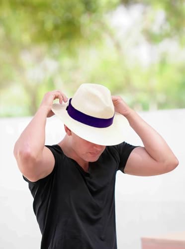 Gamboa Hatbands for Panama Hat Ribbon Hatband Cowboy Hats - color: Total Purple, size: Small