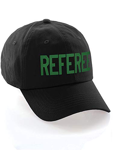 Classic Referee Hat Premium Cotton Low Profile Unstructured Adjustable Strapback - color: Black Green