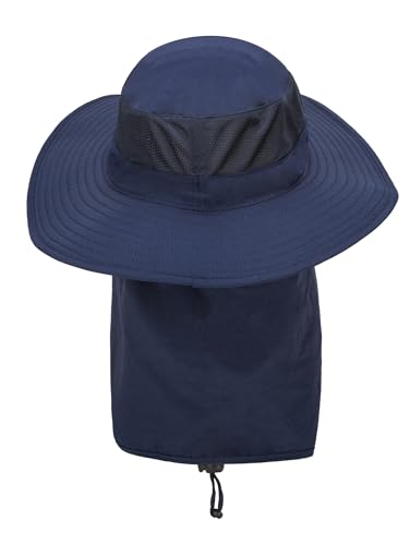 Fishing Hat, UPF 50+ Sun Cap with Detachable Mask - color: Royal Blue