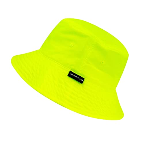 Lightweight Quick Dry Packable Bucket Sun Hat for Men Women – UPF Outdoor Fishing Hiking Beach Travel Safari Hat - color: 1. Light - Neon Lime, size: Small-Medium