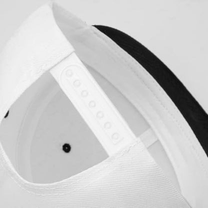 Snapback Hat Flat Bill Visor Hats Adjustable Hip Hop Baseball Cap for Women Men - color: White Black