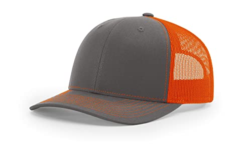 Richardson 112 Trucker Hat - Premium Blank Baseball Cap, Adjustable Snapback Hat - Structured Six Panel Richardson Blank Hats - color: Charcoal