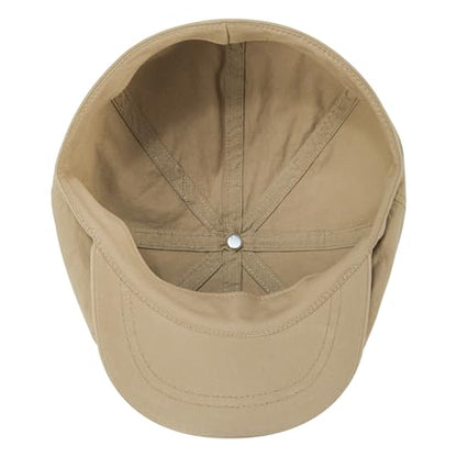 BOTVELA Men's Newsboy Gatsby Hat Cotton Cabbie Cap - color: Khaki, size: 7 3/4