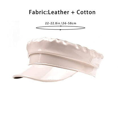 Cap Student Hat Leather Cap Baseball Cap Sun Hat Casual Hat Solid Color - color: Beige