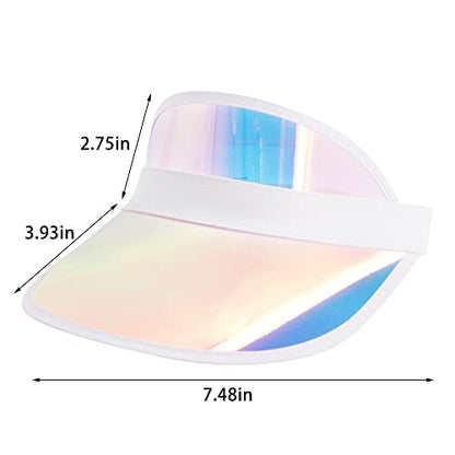Giovacker Womens Mens PVC Clear Colorful Sun Visor Hats - color: Pink With White Border