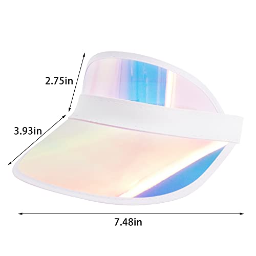 Giovacker Womens Mens PVC Clear Colorful Sun Visor Hats - color: Pink With White Border