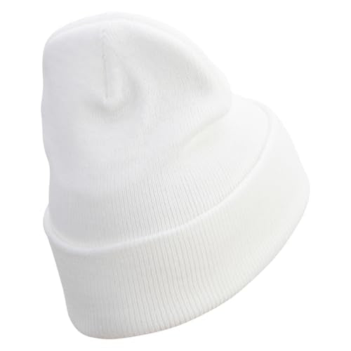 e4Hats.com 12 inch Cuffed Knit Long Beanie - color: White
