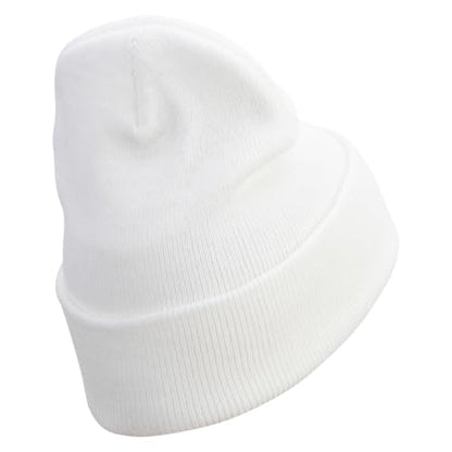 e4Hats.com 12 inch Cuffed Knit Long Beanie - color: White