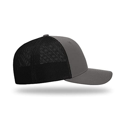 Richardson 110 Trucker R-Flex Baseball Cap| Fitted Mesh Back Hat - color: Charcoal/Black, size: Large-X-Large