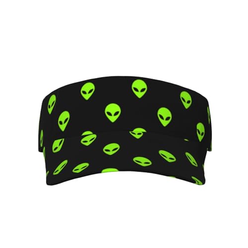 Sports Sun Visor Hats Adjustable Men Women Lightweight Packable Cooling Empty Top Visor Hat for Running, Tennis, Golf - color: Alien