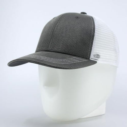 Heavy Washed Coated Canvas Wax-Look Adjustable Low Profile Men Women Baseball Cap - color: Gray/White