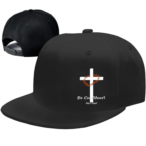 Flat Bill Hats for Men Snapback Hats for Men Baseball Cap for Men Black Snapback Women Fitting Hat - color: Cross Wreath