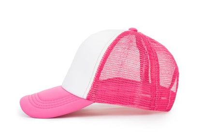 Kids-Girls-Trucker-Hat Adjustable-Baseball-Cap Toddler Mesh Sun Hats 2-6Y - color: Red