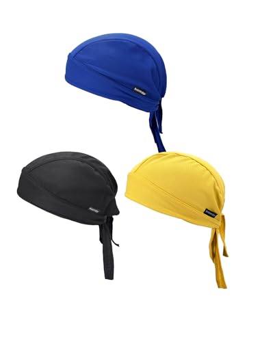 Do Rags Cycling Caps Helmet Liner Doo Rag Motorcycle Bandana Hat Sweat Liner Skull Caps Dew Rags for Men and Women - color: Plain Set-2