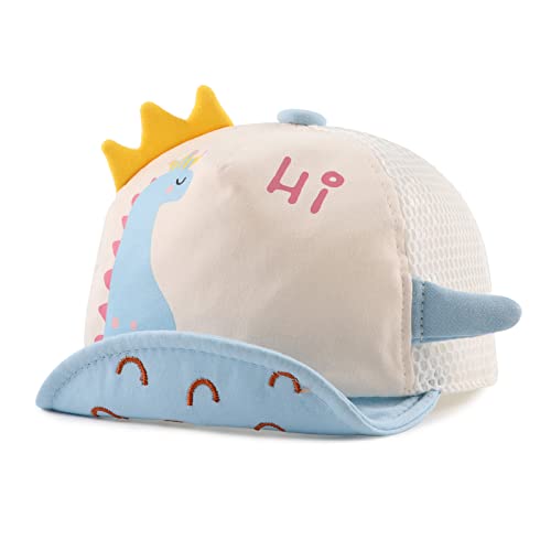 JANGANNSA Baby Duck Cap Infant Kids Sun Hat Bear Cute Cartoon Caps Spring Summer - color: Polka Mesh Blue, size: 3-18 Months