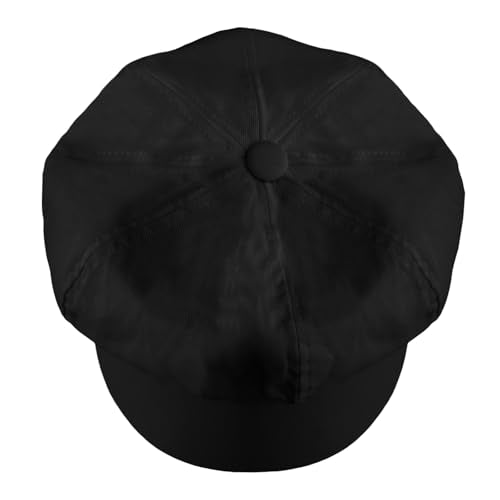 Newsboy Cabbie Baker Boy Hat Beret Cap for Women Pageboy Hats Flat Visor Cap Sailor Hat Adjustable - color: Black