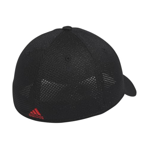 Adidas Mens Zags 2.0 Structured Mid Crown A-Flex Stretch Fit HatBaseball Cap - color: Black/Hi-res Red, size: Large-X-Large