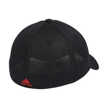 Adidas Mens Zags 2.0 Structured Mid Crown A-Flex Stretch Fit HatBaseball Cap - color: Black/Hi-res Red, size: Large-X-Large