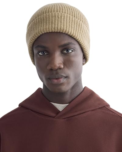 Everlane Unisex Adult Everlane The Cashmere Ribbed Beanie - color: Dark Heathered Camel